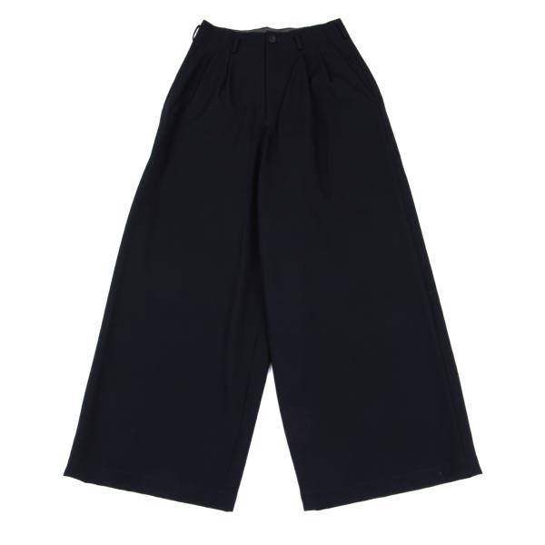 Rakuten - 【中古】 ワイズY's ウールギャバワイドストレートパンツ 紺M位【レディース】