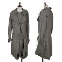 【中古】 ジュンヤワタナベ コムデギャルソンJUNYA WATANABE COMME des GARCONS 縮絨グレンチェックバルーンレイヤートレンチコート ...