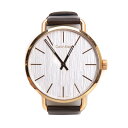 【中古】 カルバンクラインCalvin Klein レザーバンドアナログウォッチ 腕時計 茶金他【レディース】