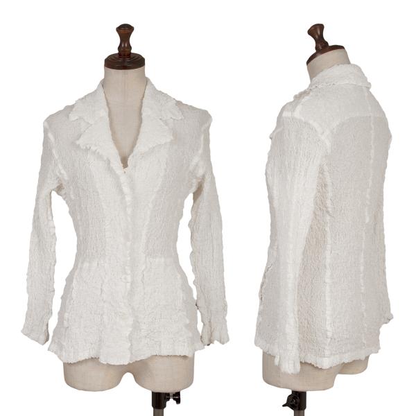 【中古】 イッセイミヤケミーISSEY MIYAKE me 製品染めカリフラワーピークドラペルジャケット オフF【レディース】