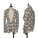 【中古】 ジュンヤワタナベ コムデギャルソンJUNYA WATANABE COMME des GARCONS シースルースクエアプリントジャケット グレーオフM【レディース】