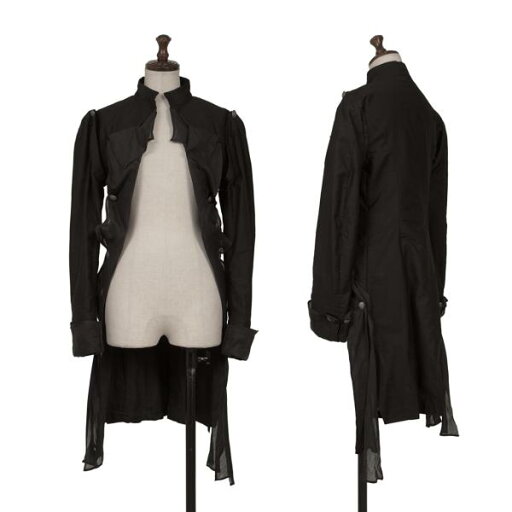 【中古】 ヨウジヤマモト ファムYohji Yamamoto FEMME コットンリネン切替ナポレオンジャケット 黒1【レディース】 【中古】 ヨウジヤマモト ファムYohji Yamamoto FEMME コットンリネン切替ナポレオンジャケット 黒1【レディース】