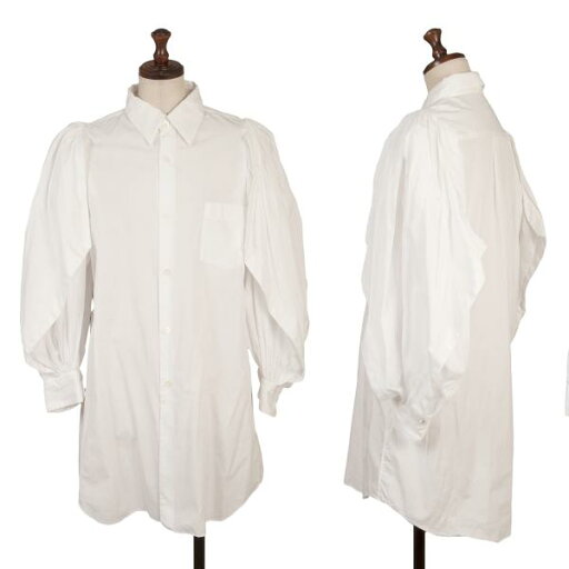 【中古】 コムデギャルソンCOMME des GARCONS 変形パフスリーブロングシャツ 白XS【レディース】 【中古】 コムデギャルソンCOMME des GARCONS 変形パフスリーブロングシャツ 白XS【レディース】