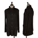 【中古】 イッセイミヤケISSEY MIYAKE アーガイルジャガードプリーツジャケット 黒M【レディース】