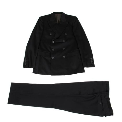 【中古】 ジャンポールゴルチエオムJean Paul GAULTIER HOMME ウールポリダブルブレストセットアップ 黒48【メンズ】 【中古】 ジャンポールゴルチエオムJean Paul GAULTIER HOMME ウールポリダブルブレストセットアップ 黒48【メンズ】