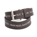 【中古】 ジャンポールゴルチエJean Paul GAULTIER PARIS ロゴプリントベルト 茶【レディース】