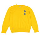 【中古】 パパスPapas コットンアーガイルパッチVネックニットセーター 黄色48M【メンズ】