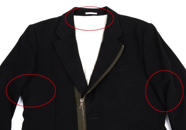 【中古】 ポールスミスPaul Smith ウールジップデザインテーラードジャケット 黒XL【メンズ】