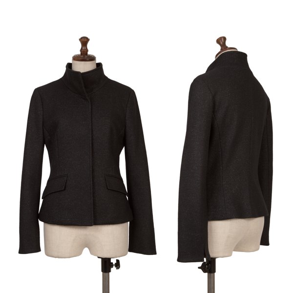 【中古】 ボールジーBALLSEY ラメウールハイネックジャケット 黒シルバー38【レディース】(4)