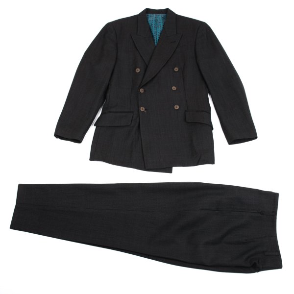 【中古】 ジャンポールゴルチエ オムJean Paul GAULTIER HOMME 裏漢字プリントセットアップ チャコール48【メンズ】