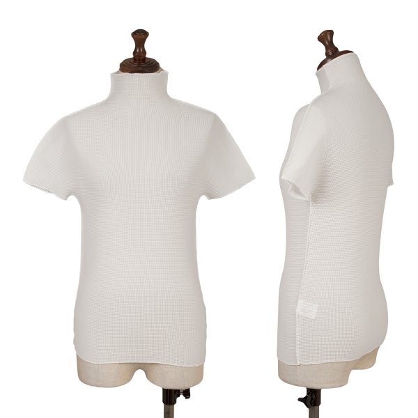 Rakuten - 【中古】 イッセイミヤケ ミーISSEY MIYAKE me ストレッチプリーツハイネックTシャツ 白F【レディース】