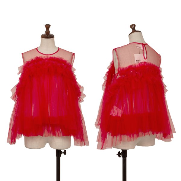 ノアール ケイ ニノミヤnoir kei ninomiya チュールサスペンダークリップレイヤードノースリーブトップ..