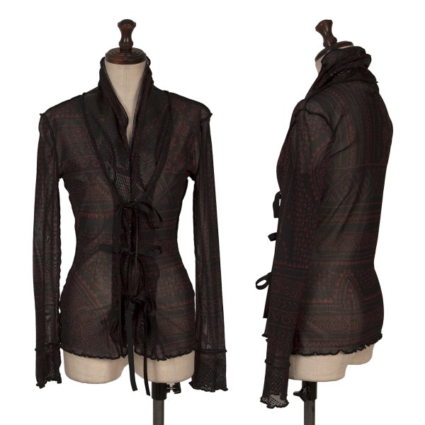 【中古】 ジャンポールゴルチエ ファムJean Paul GAULTIER FEMME 幾何学柄プリントストラップパワーネ..