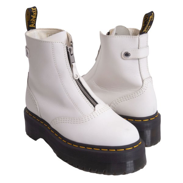 樂天商城 - 【中古】 ドクターマーチンDr.Martens JETTA センタージップレザーブーツ 白UK5(24cm位)【レディース】