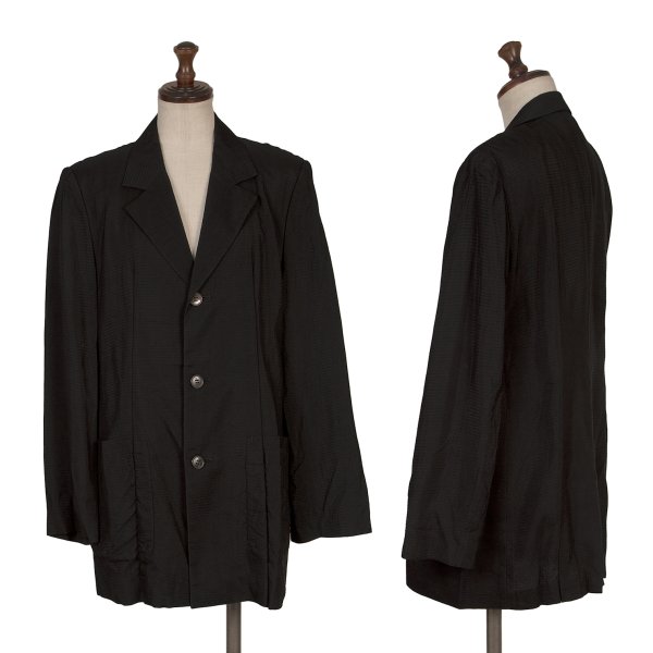 Rakuten - 【中古】 トリココムデギャルソンtricot COMME des GARCONS キュプラシャドーボーダーロングジャケット 黒M位【レディース】