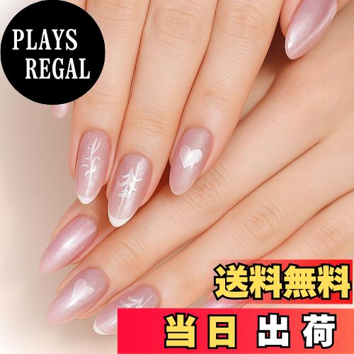 【送料無料】COLORBIRD ネイルチップ ショート ポイント ラウンド 色：パールピンク、ホワイト、サイズ：ショート