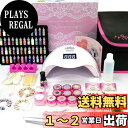 【送料無料】NailRecipe ジェルネイル スターターキット 収納BOX LEDライト カラー 道具一式付 色:Bセット/ブライト色、サイズ:1個 (x 1)