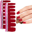 INCOCO インココ ネイルシール 貼るだけ マニキュア 硬化不要 ベリーグリッツ Berry Glitz レッドラメ ハンド&フット兼用 速乾 ペディキュア 色:レッド、サイズ:8個 (x 2)