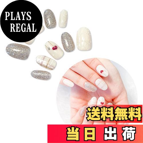 【送料無料】SoraraBeauty ネイルチップ 100%ハンドメイド 貼るだけネイル ジェルネイル ネイルシール セルフネイル ネイルステッカー おうちネイル ネイルデザイン セルフネイル 色:CX02、サイズ:M