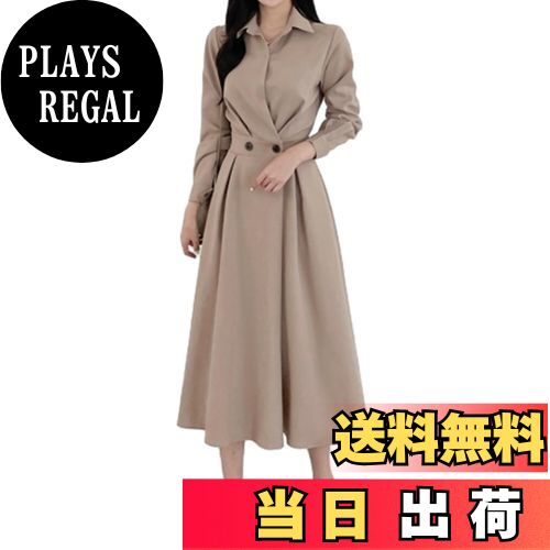 【送料無料】[CCGGOWMM] ワンピース レディース 長袖 オフィスカジュアル ドレス シャツ ワンピース き..