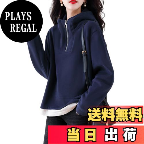 【送料無料】[CCGGOWMM] パーカー レディース フード付き パーカー ト 長袖 レーナー 切り替え トップ..