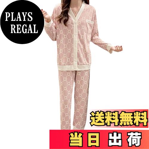 【送料無料】[GlamollaMisse] レディース パジャマ ルームウェア セット 長袖 上下セット ワイドパンツ..