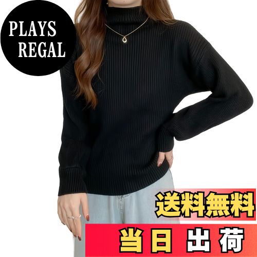 【送料無料】[GlamollaMisse] レディース リブニット セーター ニット カットソー ハイネック トップス..