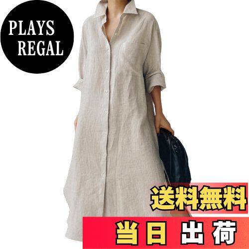 【送料無料】[Leadamon-oee] シャツ ワンピース レディース 長袖 シャツワンピース ロング チュニック ..