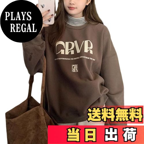 【送料無料】[Leadamon-oee] トレーナー レディース 長袖 スウェット 英字プリント プルオーバー ロゴ ..