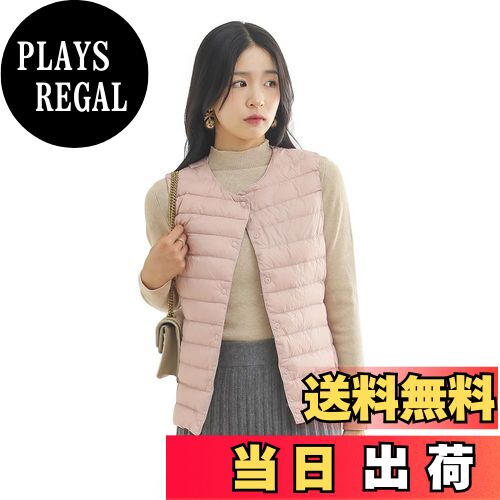 【送料無料】LIYURLTA ウルトラライト インナーダウンベスト レディース ノーカラー ダウン ベスト 撥水 軽量 暖かい 防寒 薄い 秋冬 収納ポーチ付き...