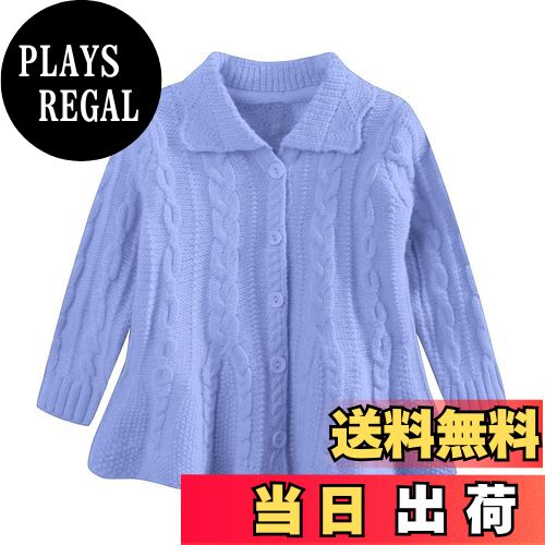 【送料無料】[LittleSpring] キッズ カーディガン 女の子 ニット アウター ロールカラー ケーブル セー..