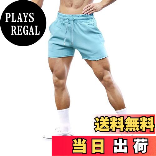 【送料無料】[KULIXI] ショートパンツ メンズ トレーニング ハーフパンツ ジム スポーツウェア フィットネスパンツ ポケット付き カジュアル 短パンツ DK-5227 色：5227(湖青)、サイズ：2XL