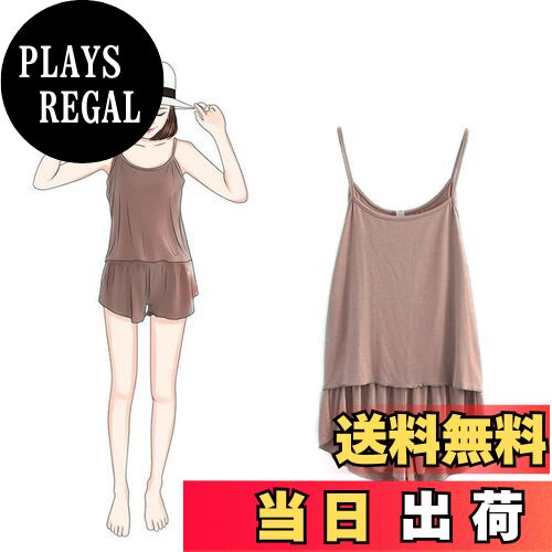 【送料無料】[JoveJek] キャミソールセット レディース 夏 ルームウェア ショートパンツ 2点セット パジャマセット インナーウェア 吸汗 通気 ストレッチ 速乾 かわいい セクシー 透けない 色：カーキ、サイズ：S