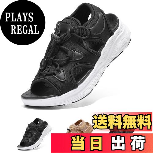 楽天PLAYS REGAL【送料無料】[ziitop] 厚底 スポーツサンダル レディース 歩きやすい ナースサンダル 美脚 スニーカーサンダル スリッポン ウォーキング オフィス 軽い ニットサンダル 滑り止め 疲れない おしゃれ 人気 御洒落 色：ブラックホワイト3125、サイズ：22.5 cm 3E