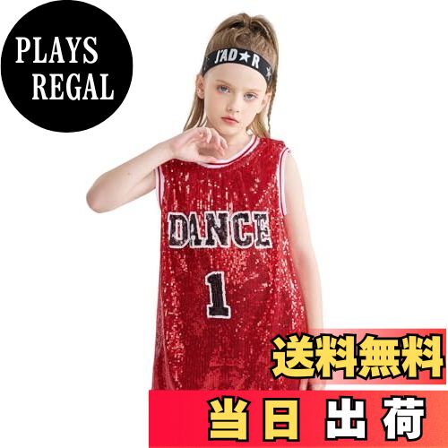 【送料無料】[LOLANTA] Tシャツ キッズ 女の子 ノースリーブ スパンコール ダンス衣装 ラインハイソッ..