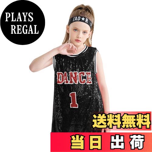 【送料無料】[LOLANTA] Tシャツ キッズ 女の子 ノースリーブ スパンコール ダンス衣装 ラインハイソッ..