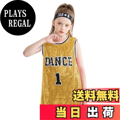 【送料無料】[LOLANTA] Tシャツ キッズ 女の子 ノースリーブ スパンコール ダンス衣装 ラインハイソッ..