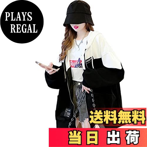 【送料無料】[fyetemon] 韓国風 オーバーサイズパーカー 薄手 レディース 春夏 カジュアル 可愛い ゆったり カジュアル トップス 色：ホワイト、サイズ：M