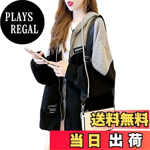 【送料無料】[fyetemon] 韓国風 オーバーサイズパーカー 薄手 レディース 春夏 カジュアル 可愛い ゆったり カジュアル トップス 色：グレー、サイズ：M