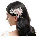 【送料無料】FASELE 花びら フラワー ヘアークリップ ダックビルクリップ 前髪 ヘアアレンジ 花嫁 ブライダル 髪飾り 髪留め 発表会 ヘアアクセサリー 結婚式 パーティー 入学式 卒業式 色:ピンク