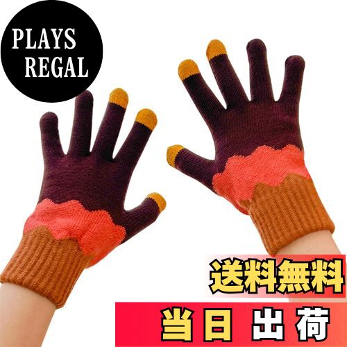 【送料無料】[fyetemon] レディース 冬用 ニット手袋 裏起毛 防寒 防風 可愛い デザイン タッチスクリーン対応 通勤 通学 サイクリング パターン豊富 色：1