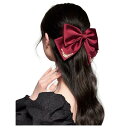 【送料無料】FASELE ヘアクリップ バレッタ バロック系 文芸復古 ヘアリボン 髪飾り 髪留め 上品 ヘア蝶結び ヘアアクセサリー おしゃれ 結婚式 フォーマル 通勤 通学 パーティー 色:ワインレッド