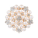 【送料無料】FASELE ブローチ リボンブローチ パールブローチ レディース 花形 スーツ ジャケット アクセサリー ジュエリー ラインストーン ゴールド エ...