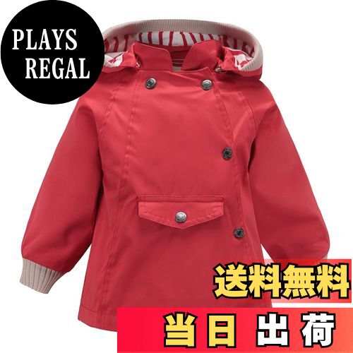 【送料無料】Enfants Chrisウインドブレーカー キッズ アウター ジャケット フード付き 撥水防風 軽量 ジャンパー パーカー 子供 コート ジュニア カジュアル 90 100 110 120 130 140 150 色：レッド、サイズ：90