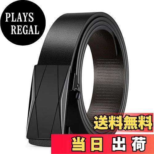 【送料無料】[ZHUYING] ベルト メンズ 本革 穴なし 無段階 オートロック式 プレゼントボックス付きカジ..