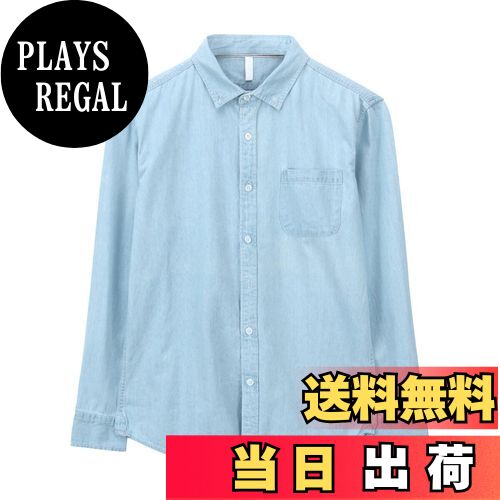 【送料無料】[YUNCLOS] デニムシャツ メンズ シャツ 半袖カジュアル ダンガリー 無地 シャツ 色：ライトブルー、サイズ：M