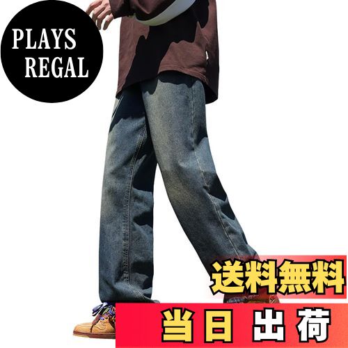 【送料無料】[YAYOKYA] ジーンズ メンズ ワイド デニムパンツ ウエストゴム 大きいサイズ ズボン ゆったり ルーズ サルエルパンツ リラックスパンツ ガウチョパンツ カジュアル シンプル オシャレ オールシーズン 春 夏 秋 冬 色：ヴィンテージ ブルー、サイズ：3XL