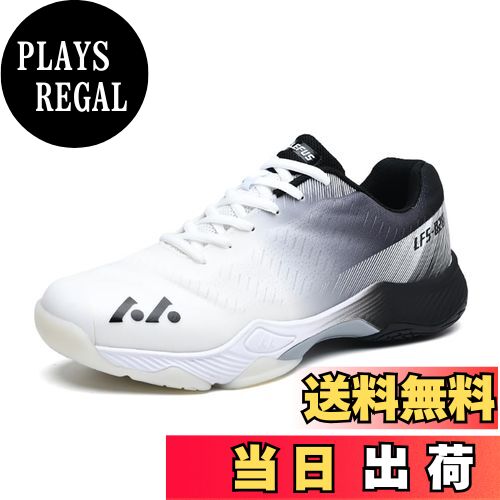 【送料無料】[WBADAN] バドミントンシューズ メンズ レディース 卓球シューズ ジュニアバドミントレーニングシュー ズ テニスシュ ーズ レディース 体育館シュー ズ 軽量 滑り止め 通気性 衝撃吸収 クッション性 男女兼用 色：ブラック、サイズ：22.5 cm