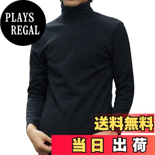 【送料無料】[WEEN CHARM] インナーシャツ メンズ ハイネック カットソー 長袖 tシャツ 無地 保温 ストレッチ モックネック インナー 暖かい Tシャツ 冬秋 色：ブラック、サイズ：XL