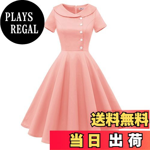 【送料無料】[Wedtrend] 50年代 レトロワンピース ロカビリー 半袖ワンピース パーティー ドレス お呼ばれ 結婚式 二次会 発表会 大きいサイズ WTP20007 色：A-ブラッシュ、サイズ：XL